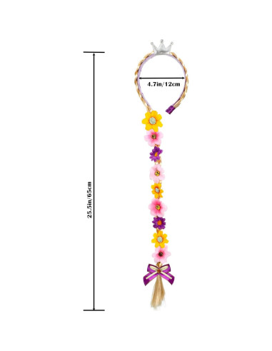 Peluca de Princesa Rapunzel para Niñas con Diadema y Tiara