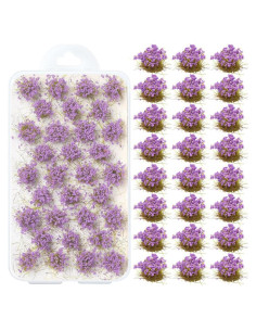 Caja 32Pcs Miniaturas Grama Tufts SOFPLATE Nylon Azul 1.1-1.6cm
