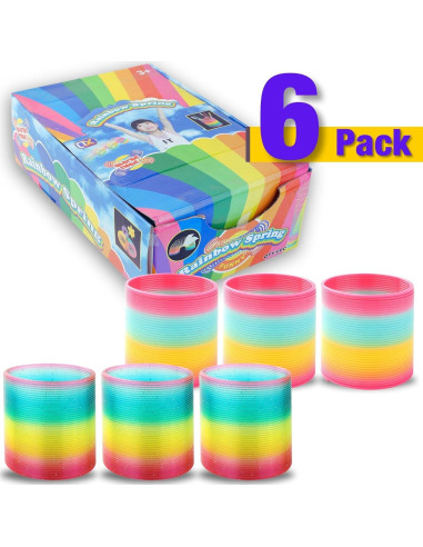 Paquete de 6 Resortes de Arcoíris Liberty Imports - 10 cm