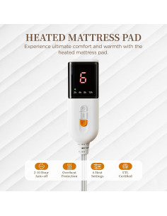 Almohadilla Térmica Queen Texciting 6 Niveles Calor Lavable 2