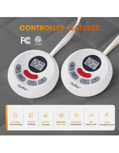 Almohadilla Térmica Eléctrica Valthie Queen 152x203 cm Gris 2