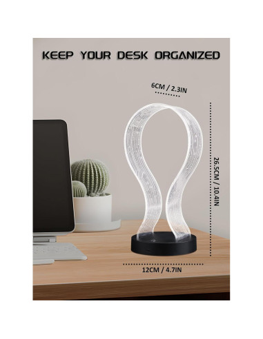 Soporte para Auriculares CoolGift Mart con Iluminación LED y Carga USB