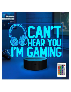 Luz Nocturna 3D YuanDian para Jugadores - Control Remoto, 16 Colores