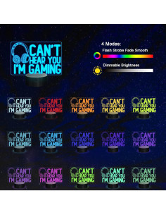 Luz Nocturna 3D YuanDian para Jugadores - Control Remoto, 16 Colores 2