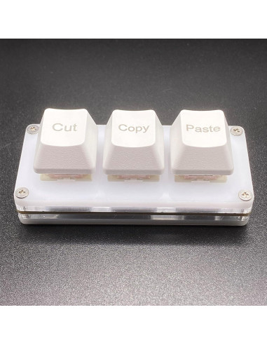 Teclado Mini Mecánico BTXETUEL Blanco 3 Teclas Cortar Copiar Pegar
