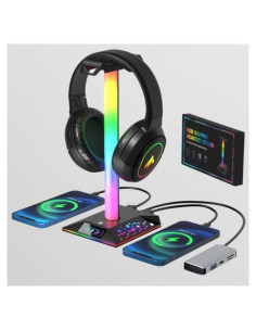 Soporte para Auriculares Gaming Xergur RGB con 2 USB