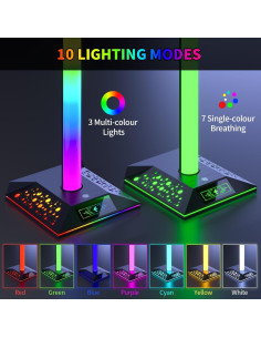 Soporte para Auriculares Gaming Xergur RGB con 2 USB 2