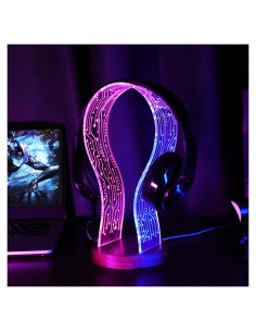 Soporte para Auriculares Iluminado CoolGift Mart Nogal LED