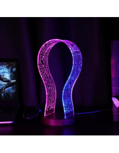 Soporte para Auriculares Iluminado CoolGift Mart Nogal LED 2