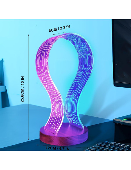 Soporte para Auriculares Iluminado CoolGift Mart Nogal LED