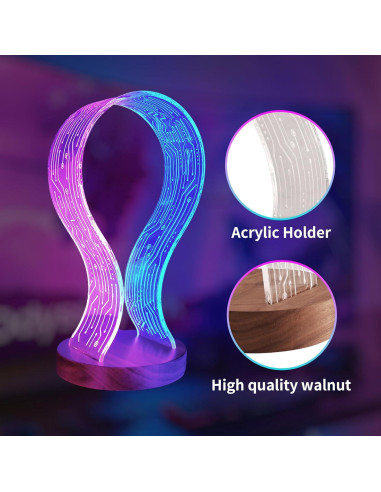 Soporte para Auriculares Iluminado CoolGift Mart Nogal LED