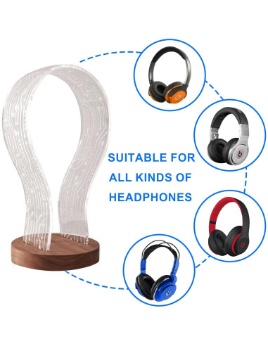 Soporte para Auriculares Iluminado CoolGift Mart Nogal LED