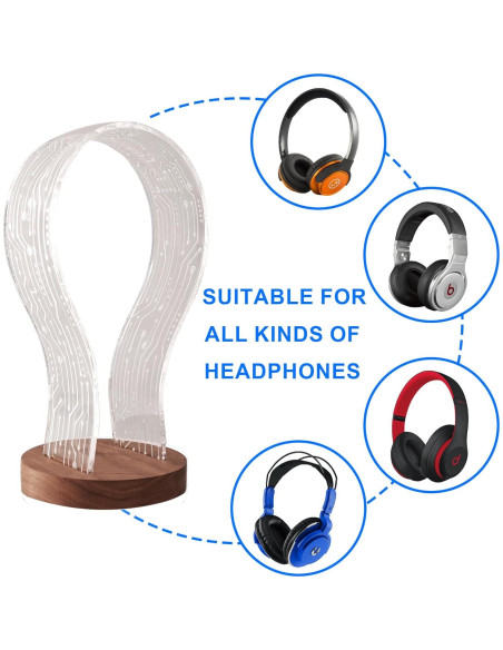Soporte para Auriculares Iluminado CoolGift Mart Nogal LED