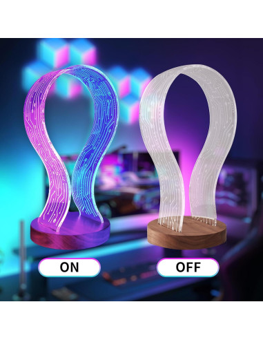 Soporte para Auriculares Iluminado CoolGift Mart Nogal LED