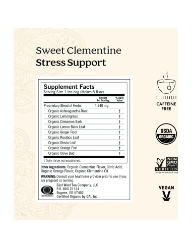 Té Herbal Yogi Dulce Clementina 64 Bolsitas - Apoyo al Estrés