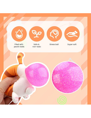 Bola de Estrés Suave Gato Jengibre - Alivio de Estrés para Niños y Adultos