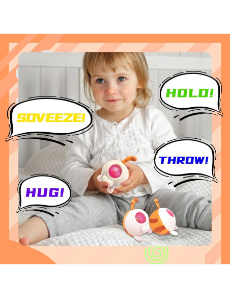 Bola de Estrés Suave Gato Jengibre - Alivio de Estrés para Niños y Adultos Bola de Estrés Suave Gato Jengibre - Alivio de Estrés para Niños y Adultos