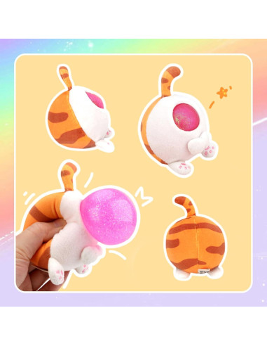 Bola de Estrés Suave Gato Jengibre - Alivio de Estrés para Niños y Adultos