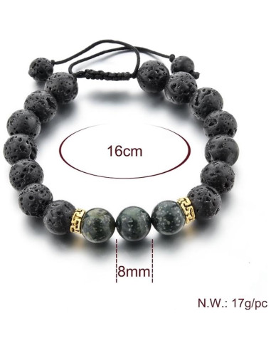 Pulsera Volcánica Ajustable Mystiqs para Niños y Adultos - Difusor de Aceite Esencial