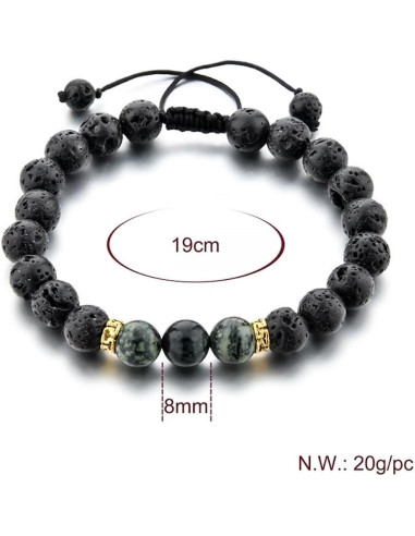 Pulsera Volcánica Ajustable Mystiqs para Niños y Adultos - Difusor de Aceite Esencial