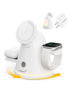 Estación de Carga Inalámbrica 4 en 1 ZeeHoo con Luz LED