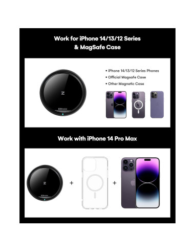 Cargador Inalámbrico Magnético ZeeHoo ICEBLOCK 15W para iPhone