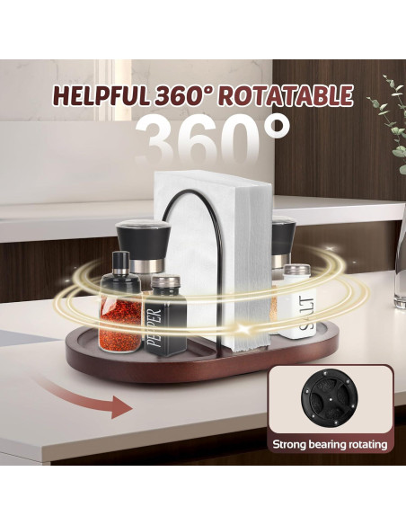 Soporte de Servilletas Rotativo Primo Lines de Madera 16.5 cm Soporte de Servilletas Rotativo Primo Lines de Madera 16.5 cm