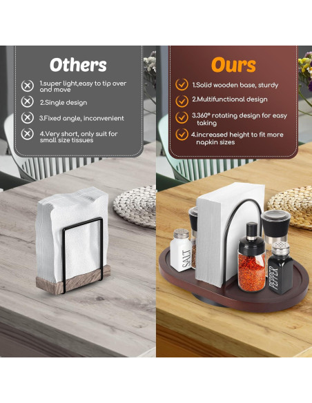 Soporte de Servilletas Rotativo Primo Lines de Madera 16.5 cm Soporte de Servilletas Rotativo Primo Lines de Madera 16.5 cm