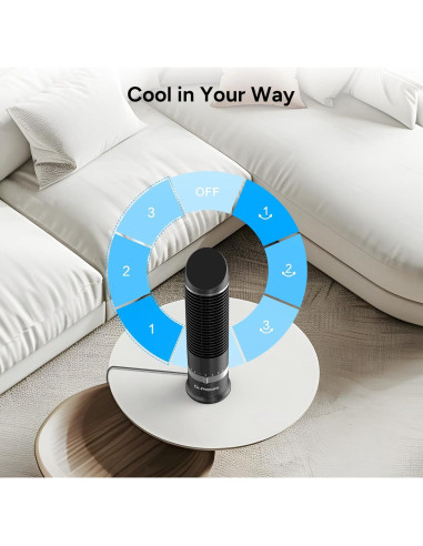 Ventilador de Torre DR.PREPARE 16" Oscilante 3 Velocidades