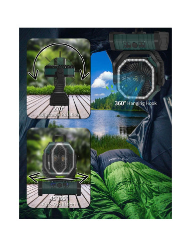 Ventilador de Camping ADUST F6 Recargable 20000mAh Oscilante