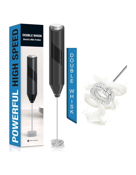 Batidor de Leche Eléctrico PACAHO Doble Varilla Acero Inoxidable