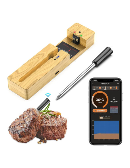 Termómetro de Carne Inalámbrico MOGUNDAM con Sonda Cerámica