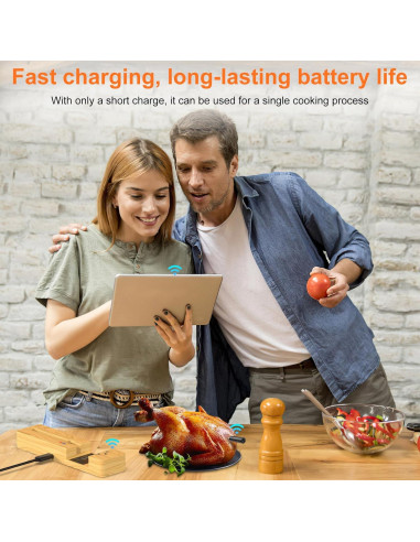 Termómetro de Carne Inalámbrico MOGUNDAM con Sonda Cerámica