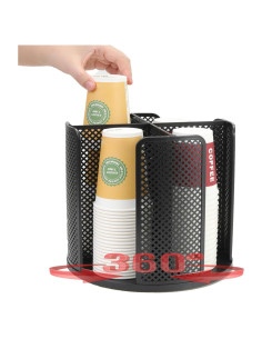 Dispensador Rotatorio de Tazas RQF para 5-16oz Negro