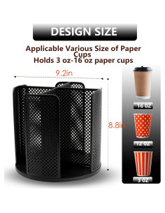 Dispensador Rotatorio de Tazas RQF para 5-16oz Negro 2