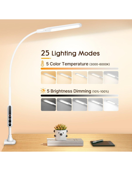 Lámpara de Escritorio LED Syrinx con Abrazadera 12W