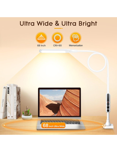 Lámpara de Escritorio LED Syrinx con Abrazadera 12W