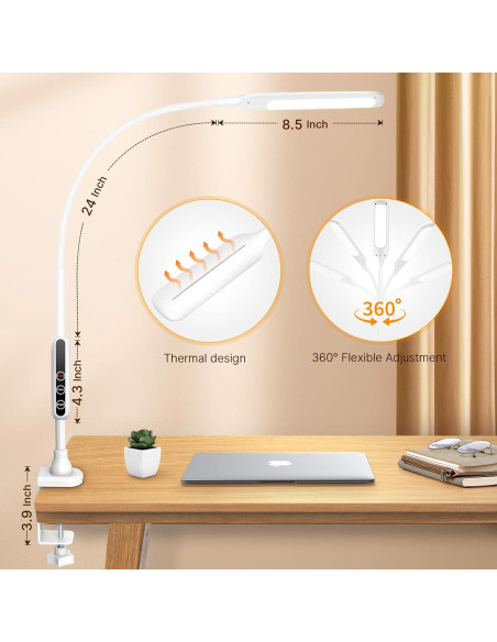 Lámpara de Escritorio LED Syrinx con Abrazadera 12W