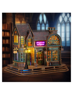 Rompecabezas 3D de Madera FUNPOLA Librería Mágica LED