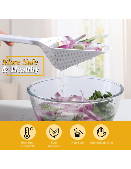 Colador Ranurado NVTED con Mango Largo y Resistente al Calor Colador Ranurado NVTED con Mango Largo y Resistente al Calor