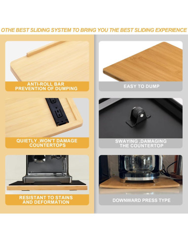 Bandeja Deslizante de Bambú MinBoo 40.64x33.02 cm para Cocina