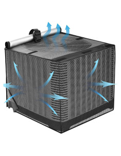 Cubierta de Aire Acondicionado Exterior SUNICO 61x61x76 cm Negra