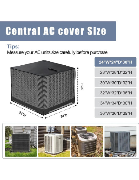 Cubierta de Aire Acondicionado Exterior SUNICO 61x61x76 cm Negra Cubierta de Aire Acondicionado Exterior SUNICO 61x61x76 cm Negra