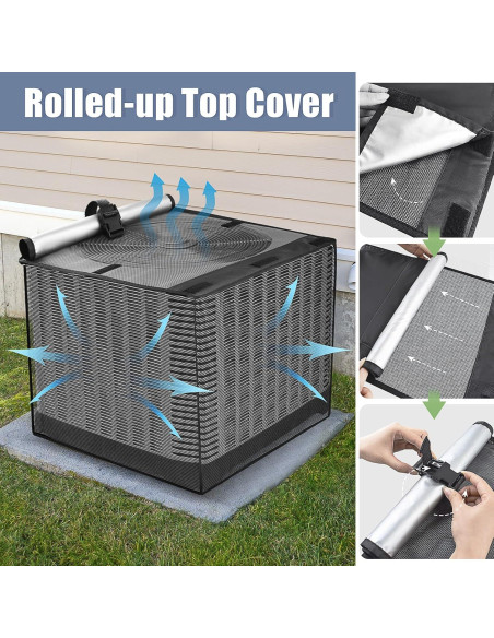 Cubierta de Aire Acondicionado Exterior SUNICO 61x61x76 cm Negra Cubierta de Aire Acondicionado Exterior SUNICO 61x61x76 cm Negra