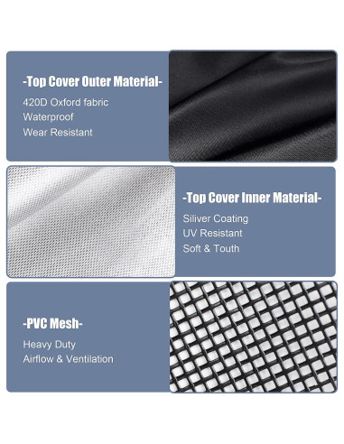 Cubierta de Aire Acondicionado Exterior SUNICO 61x61x76 cm Negra