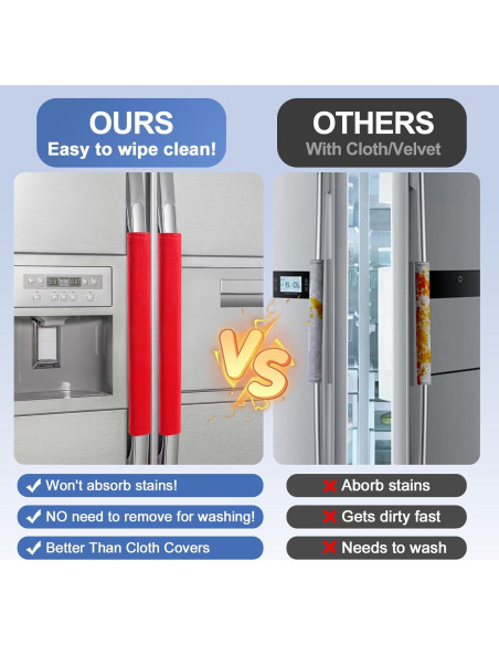 Cubiertas para Manijas de Refrigerador OUGAR8 - Impermeables, 2 Piezas 40x10 cm