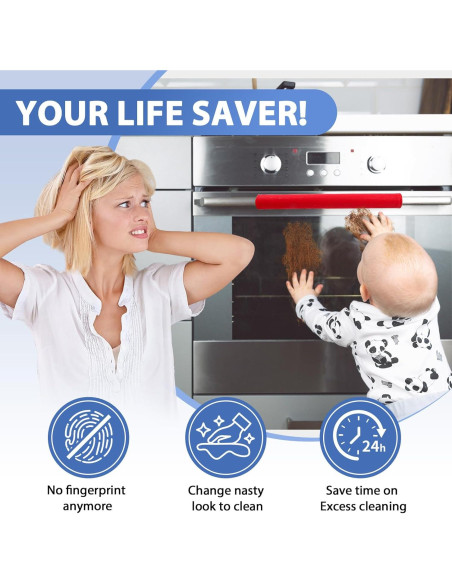 Cubiertas para Manijas de Refrigerador OUGAR8 - Impermeables, 2 Piezas 40x10 cm