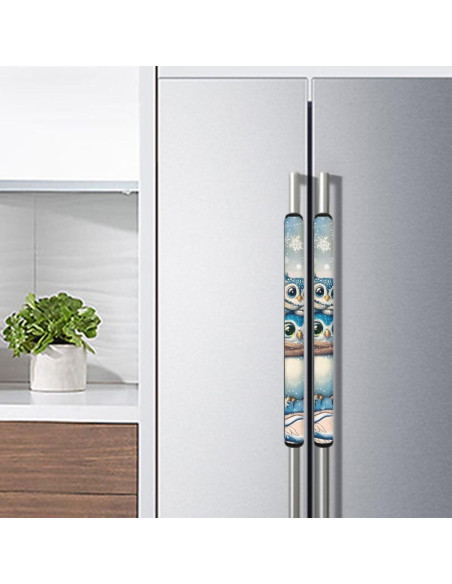 Juego de 2 fundas para manijas de refrigerador Suhoaziia - Diseño navideño Juego de 2 fundas para manijas de refrigerador Suhoaziia - Diseño navideño