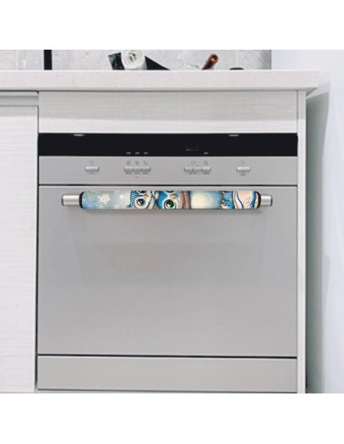 Juego de 2 fundas para manijas de refrigerador Suhoaziia - Diseño navideño