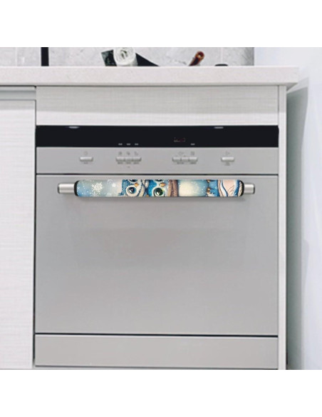 Juego de 2 fundas para manijas de refrigerador Suhoaziia - Diseño navideño Juego de 2 fundas para manijas de refrigerador Suhoaziia - Diseño navideño